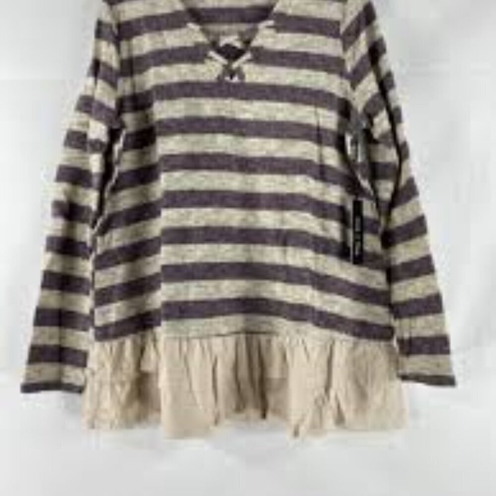 7. Doe & Rae NWT Women's Long Sleeve Pullover Top Striped Size S,M,L